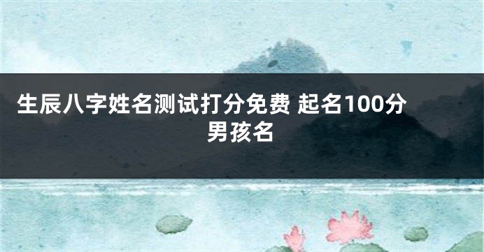 生辰八字姓名测试打分免费 起名100分男孩名