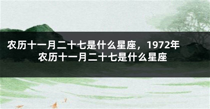 农历十一月二十七是什么星座，1972年农历十一月二十七是什么星座