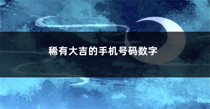 稀有大吉的手机号码数字