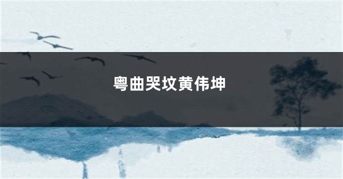 粤曲哭坟黄伟坤