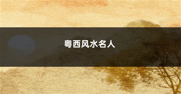粤西风水名人
