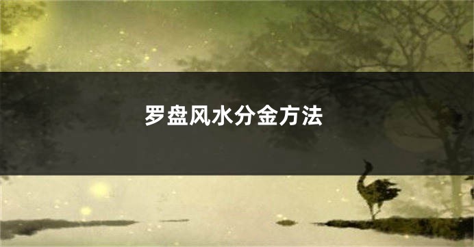 罗盘风水分金方法