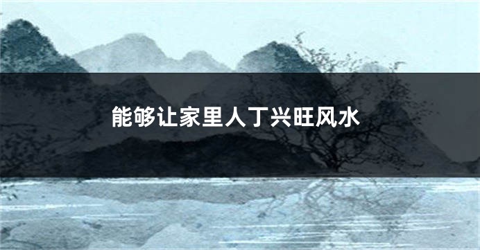 能够让家里人丁兴旺风水