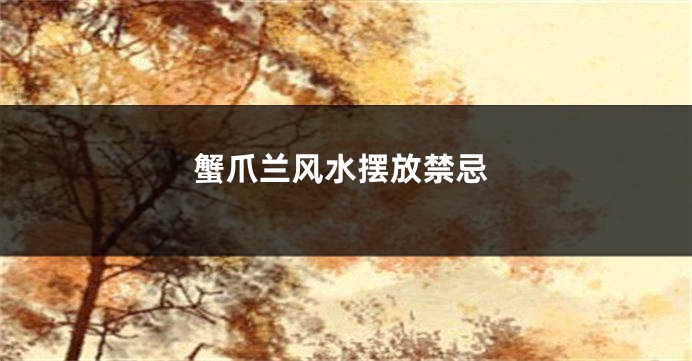 蟹爪兰风水摆放禁忌