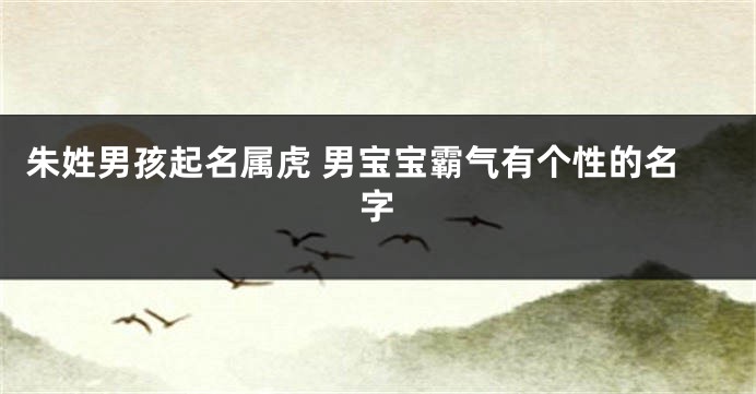 朱姓男孩起名属虎 男宝宝霸气有个性的名字