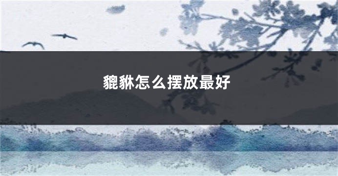 貔貅怎么摆放最好