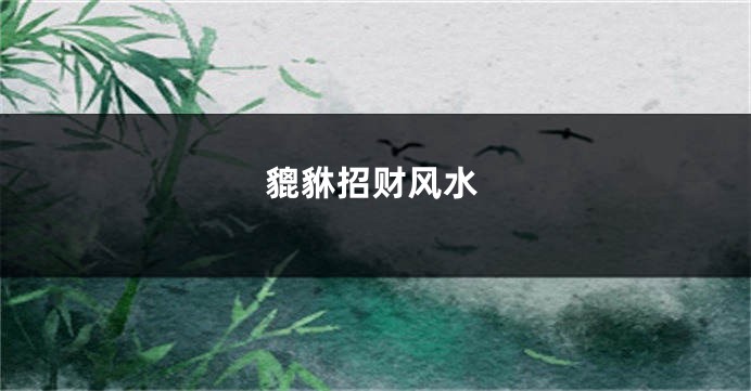 貔貅招财风水