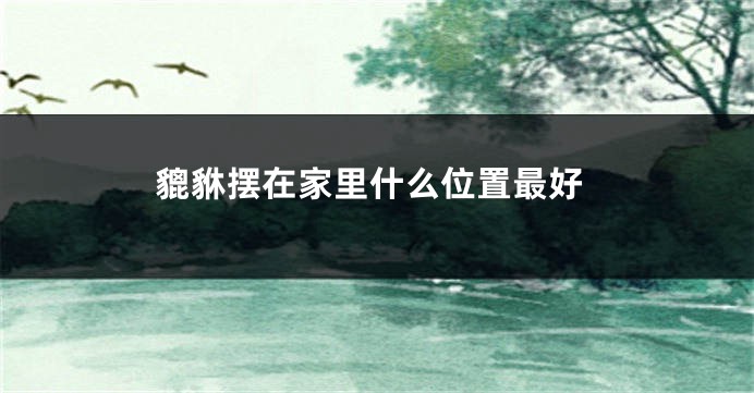貔貅摆在家里什么位置最好