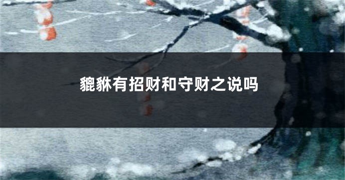貔貅有招财和守财之说吗