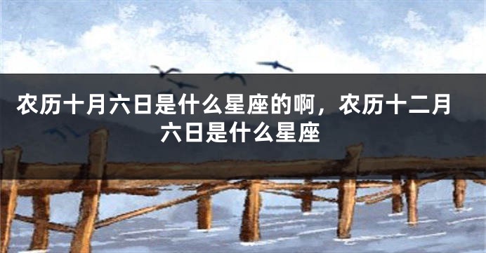 农历十月六日是什么星座的啊，农历十二月六日是什么星座