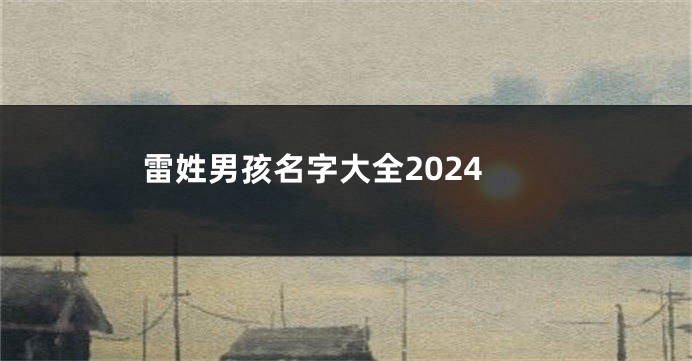 雷姓男孩名字大全2024