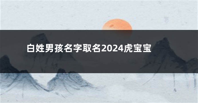 白姓男孩名字取名2024虎宝宝