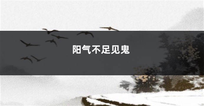 阳气不足见鬼