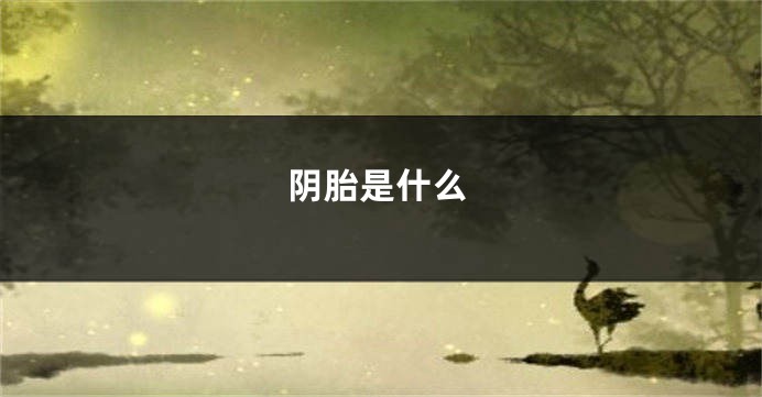 阴胎是什么