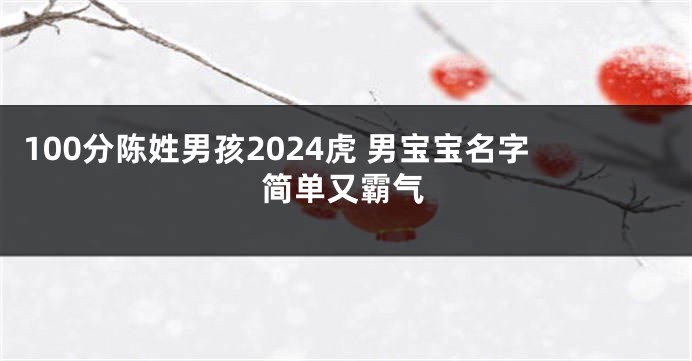 100分陈姓男孩2024虎 男宝宝名字简单又霸气