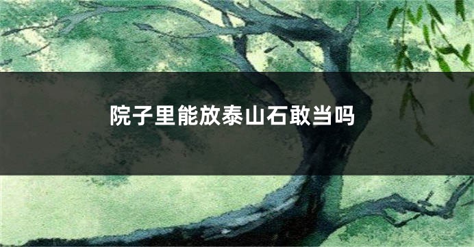 院子里能放泰山石敢当吗