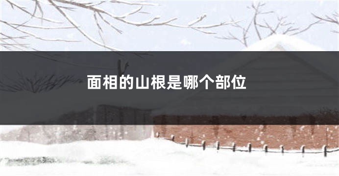面相的山根是哪个部位