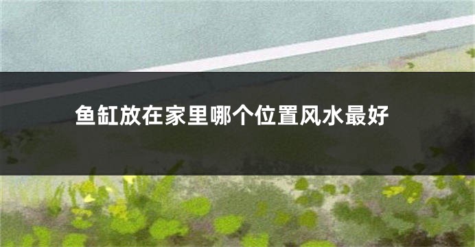 鱼缸放在家里哪个位置风水最好
