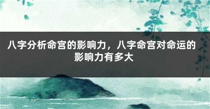 八字分析命宫的影响力，八字命宫对命运的影响力有多大