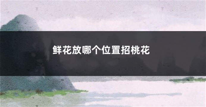 鲜花放哪个位置招桃花