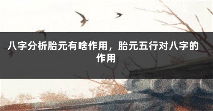 八字分析胎元有啥作用，胎元五行对八字的作用