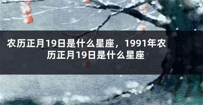 农历正月19日是什么星座，1991年农历正月19日是什么星座