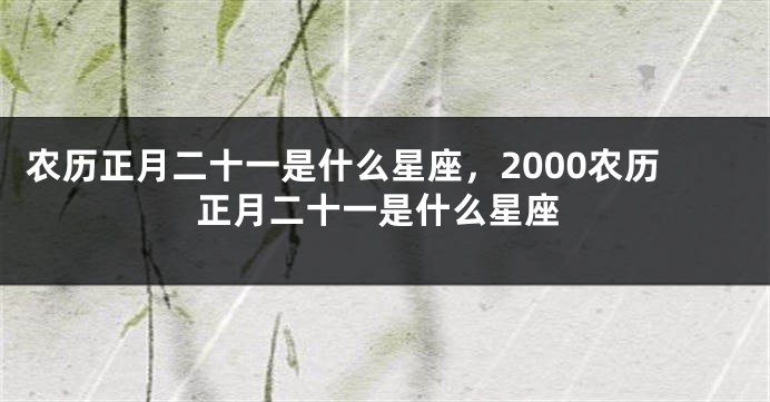 农历正月二十一是什么星座，2000农历正月二十一是什么星座