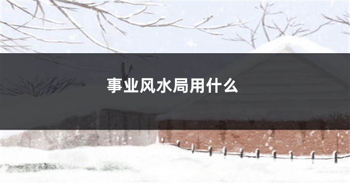 事业风水局用什么