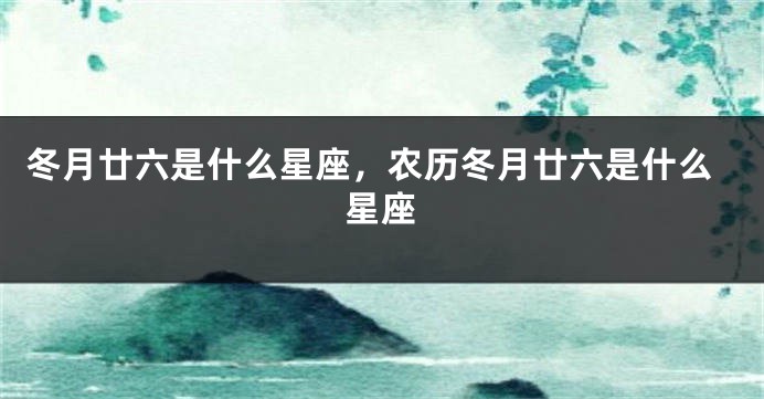 冬月廿六是什么星座，农历冬月廿六是什么星座