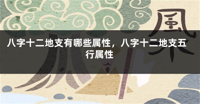 八字十二地支有哪些属性，八字十二地支五行属性