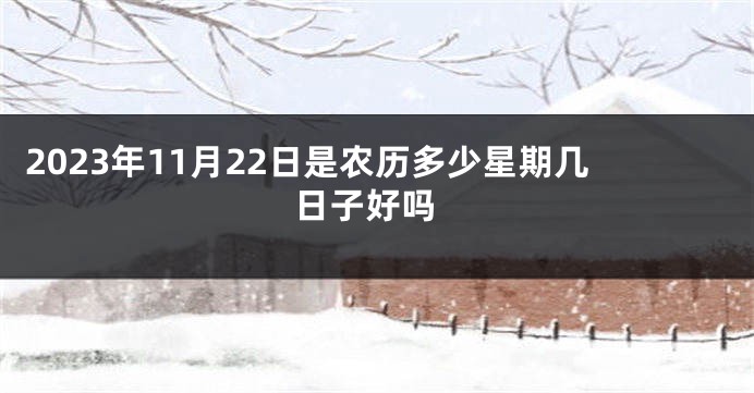 2023年11月22日是农历多少星期几 日子好吗