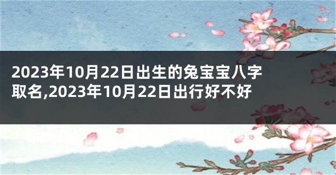 2023年10月22日出生的兔宝宝八字取名,2023年10月22日出行好不好