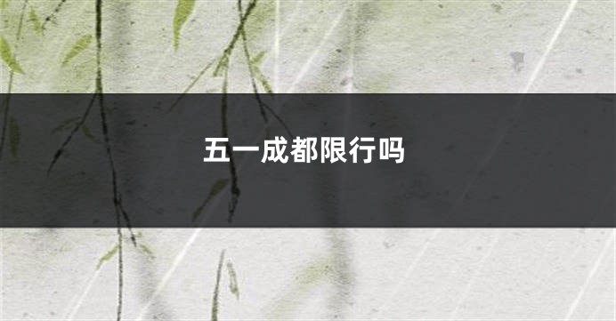 五一成都限行吗