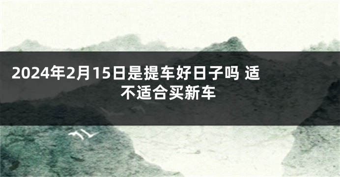 2024年2月15日是提车好日子吗 适不适合买新车