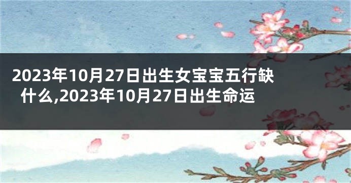 2023年10月27日出生女宝宝五行缺什么,2023年10月27日出生命运