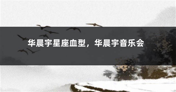 华晨宇星座血型，华晨宇音乐会