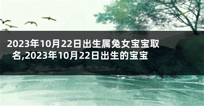 2023年10月22日出生属兔女宝宝取名,2023年10月22日出生的宝宝