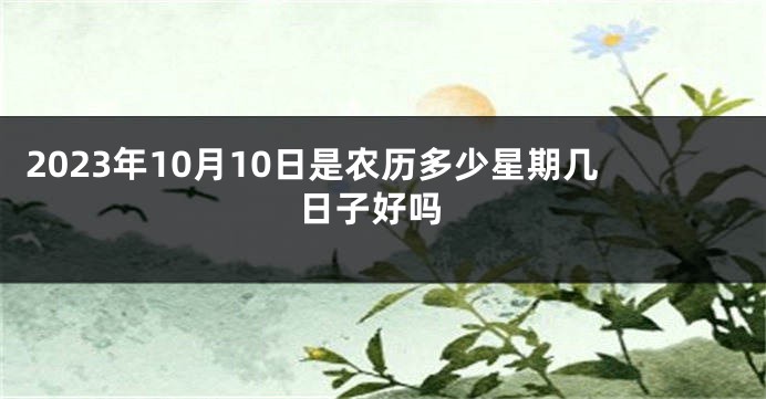 2023年10月10日是农历多少星期几 日子好吗