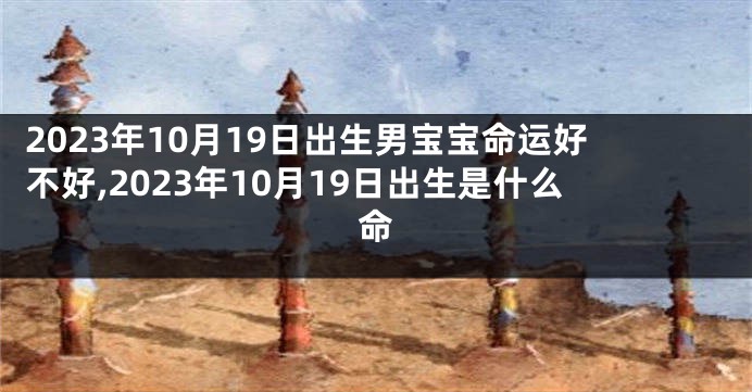 2023年10月19日出生男宝宝命运好不好,2023年10月19日出生是什么命