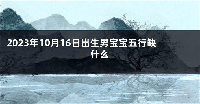 2023年10月16日出生男宝宝五行缺什么