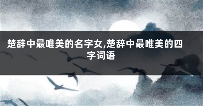 楚辞中最唯美的名字女,楚辞中最唯美的四字词语