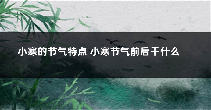 小寒的节气特点 小寒节气前后干什么