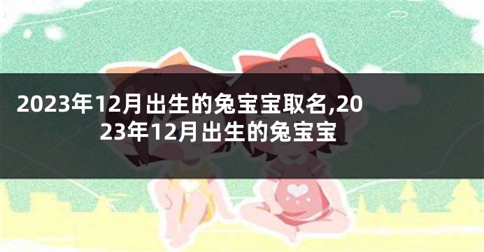 2023年12月出生的兔宝宝取名,2023年12月出生的兔宝宝