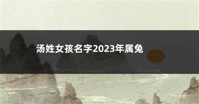 汤姓女孩名字2023年属兔