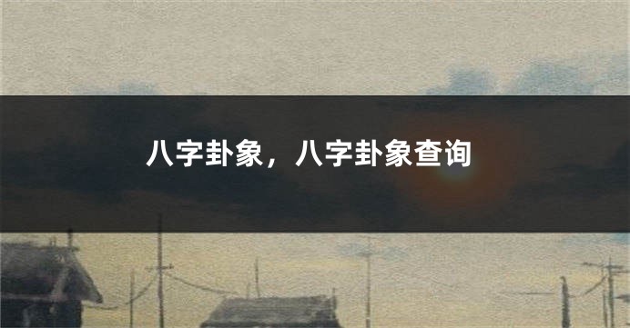 八字卦象，八字卦象查询