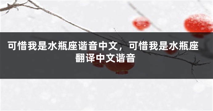 可惜我是水瓶座谐音中文，可惜我是水瓶座翻译中文谐音